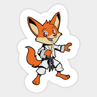 Comic fox does karate Sticker